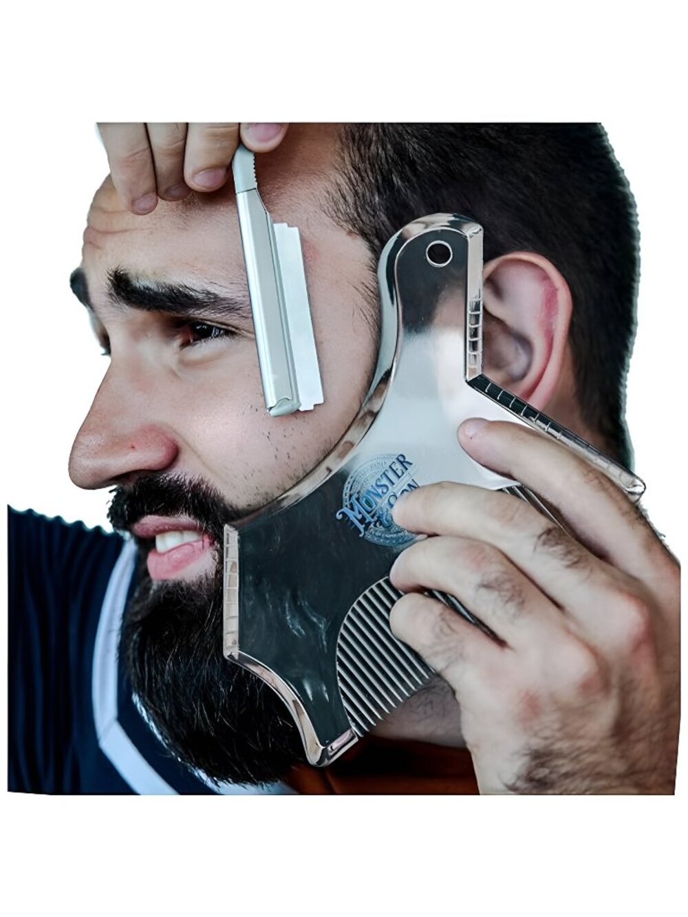 Monster&Son Beard Shaping Tool - Classic Oversized Design (Clear)